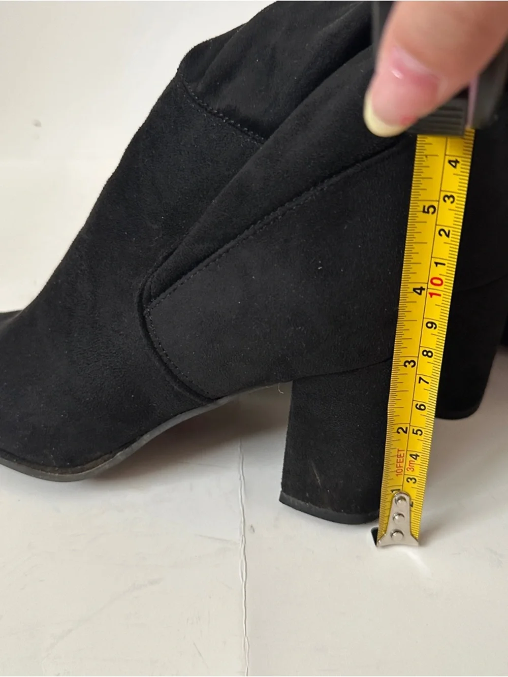Nine West Women's Black Suede Velvet Over the Knee Block Heel Boots Size 7